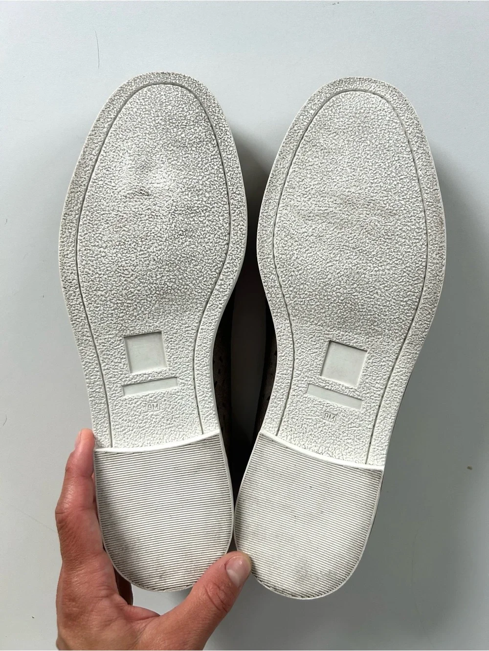 Susina Taupe Perforated Slip-On Suede Loafer Flats